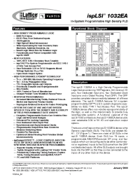 Datasheet ISPLSI1032EA-100LT100 manufacturer Lattice